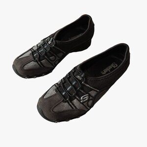 Skechers Womens Casual Slip-On Sneakers‎ Black/Grey Size 6.5 US Sassies Heirloom